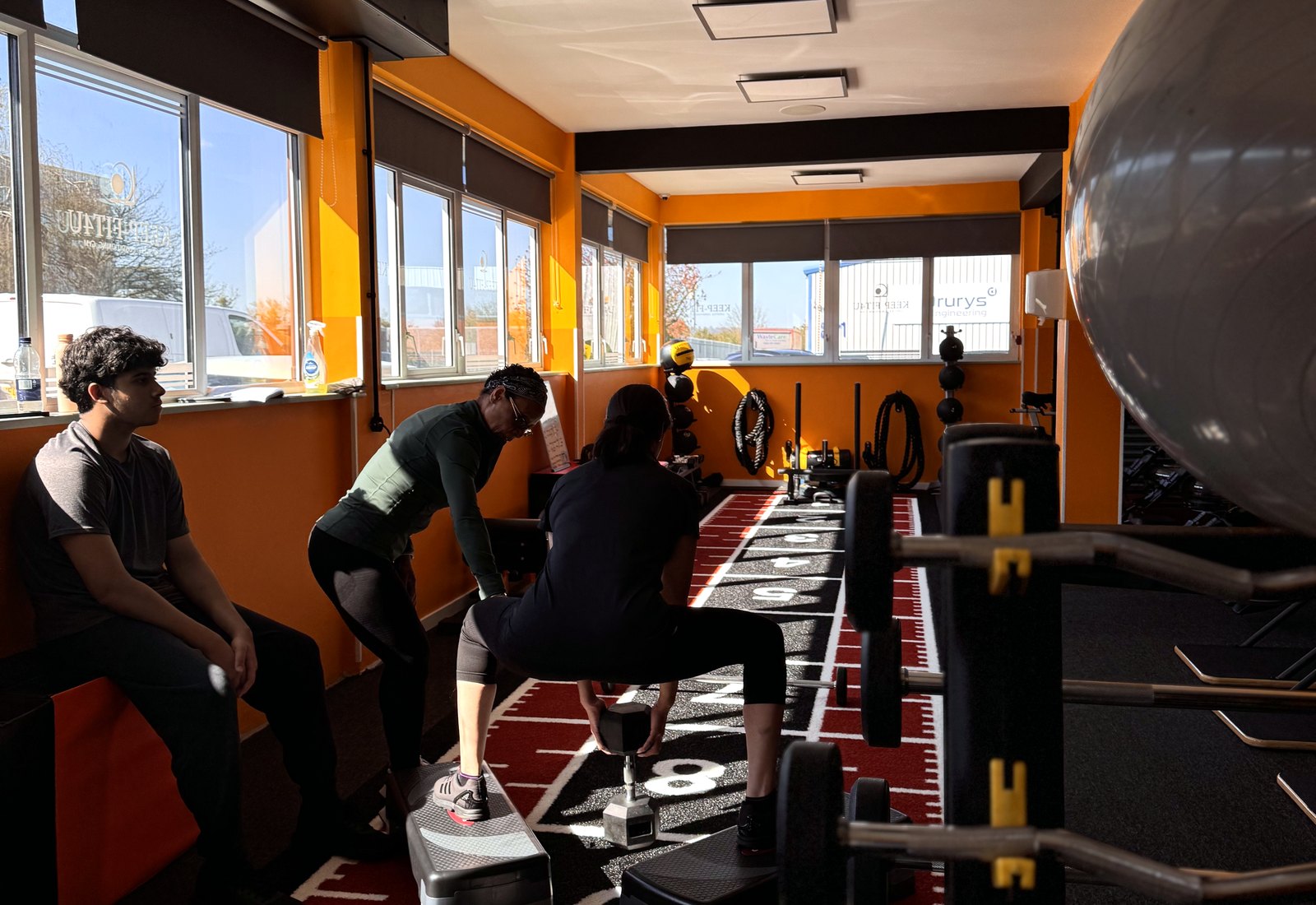 Members training together on the sprint track inside the Keep Fit 4 U gym in Hitchin